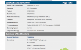 HTC M8/One 2 прошел сертификацию Wi-Fi