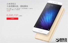Xiaomi Mi5: численность предзаказов на официальном сайте превысило 6,6 миллионов