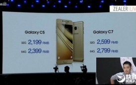 Компания Samsung представила смартфоны Galaxy C5 с процессором Snapdragon 617 и Galaxy C7 с...