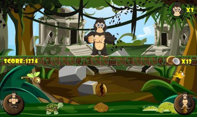 Angry Temple Gorilla - охраняем кокосы