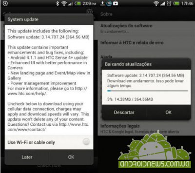   Android 4.1.1 Jelly Bean  HTC One X
