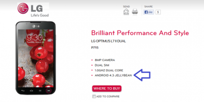LG  Android 4.3      LG Optimus L7 II Dual