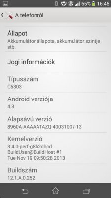 Sony    Xperia SP  Android 4.3