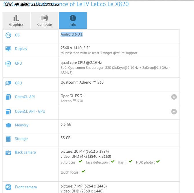 LeEo Le 2 Pro(X820)  GFXBench  2 , Snapdragon 820, 6+64   ...