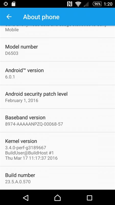Sony Xperia Z2, Z3  Z3 Compact     Android 6.0 Marshmallow
