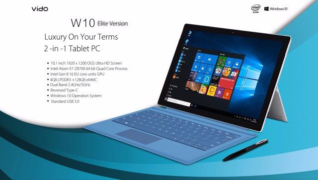 VIDO W10 Elite  4-  Intel Atom x7-Z8700    Windows 10   $350