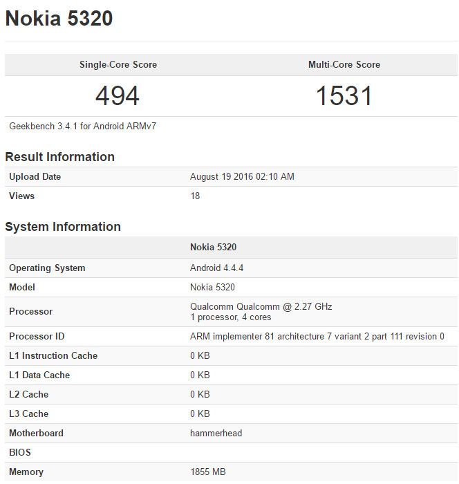 Android- Nokia    GeekBench. ?